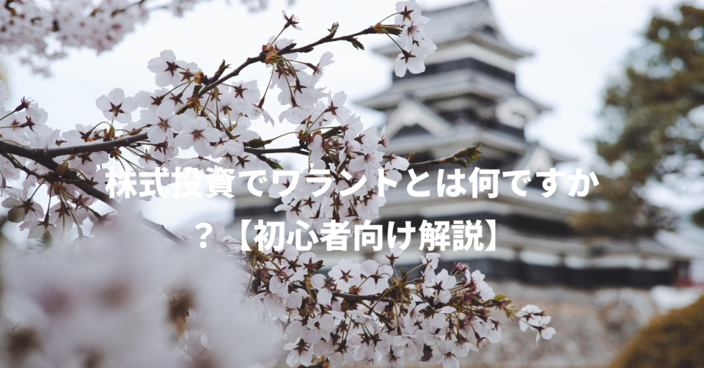 株式投資でワラントとは何ですか？【初心者向け解説】